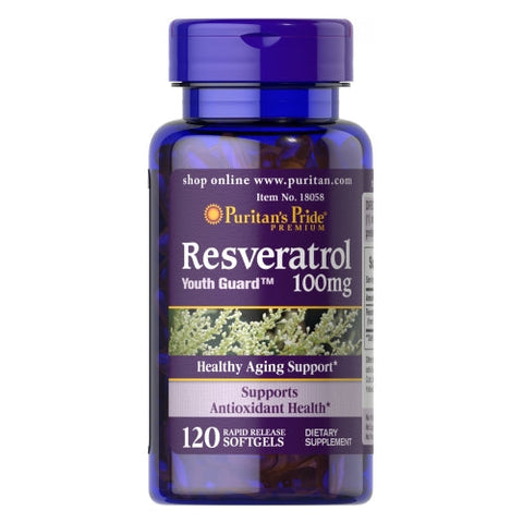Puritan's Pride, Resveratrol, 100 mg, 120 Rapid Release Softgels Puritan's Pride