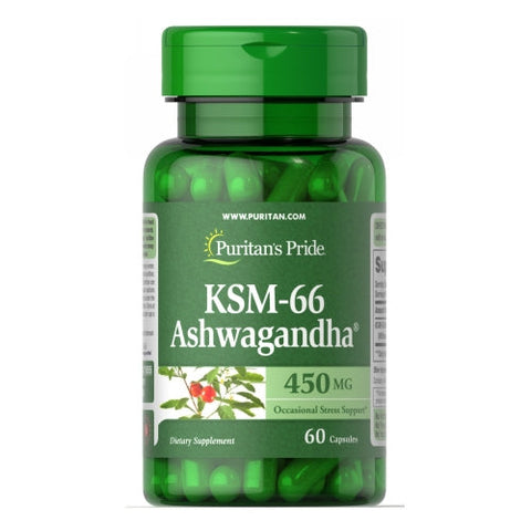 Puritan's Pride, Ashwagandha KSM-66, 450 mg, 60 Capsules Puritan's Pride