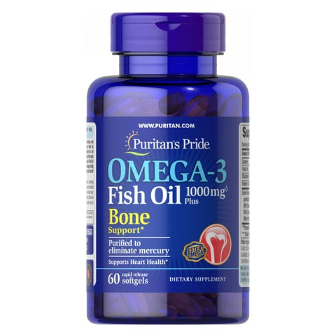Omega-3 Fish Oil Plus Bone Support 60 Softgels by Puritan's Pride