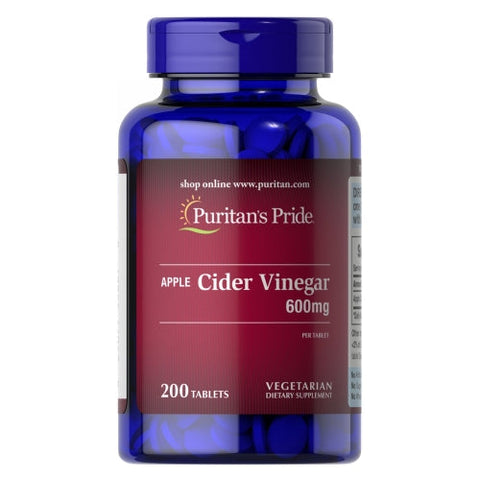 Puritan's Pride, Apple Cider Vinegar, 600 MG, 200 Tablets Puritan's Pride