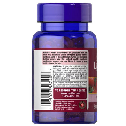 Puritan's Pride, Lycopene, 20 mg, 60 Softgels Puritan's Pride