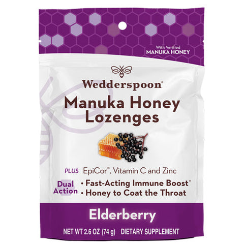 Wedderspoon, Manuka Honey Epicor Elderberry, 18 Lozenges Wedderspoon