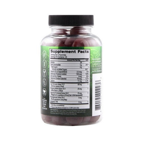 Bucklebury, 9-In1 Saw Palmetto Prostate Support Gummies Natural Raspberry And Pomegranate, 60 Count Bucklebury