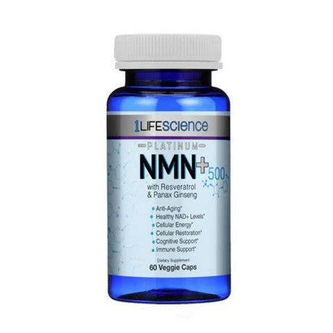 1Lifescience, Nmn Plus 500 Platinum, 60 VegCaps 1Lifescience