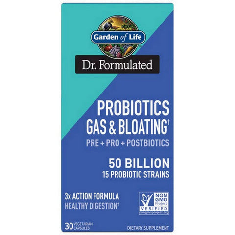 Garden of Life, Dr. Formulated Probiotics Gas and Bloating, 50 Billion, 30 Caps Garden of Life