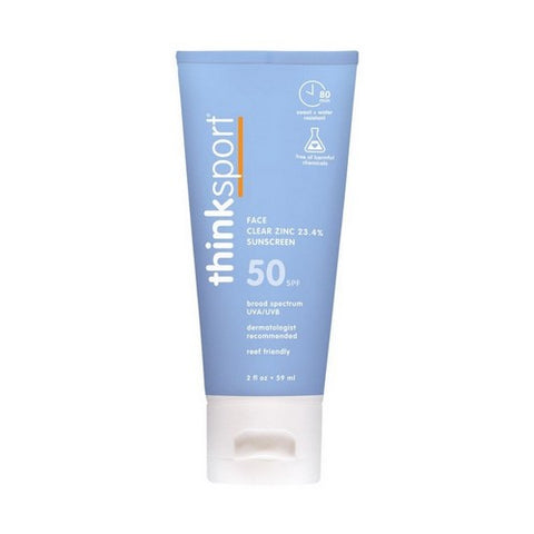 ThinkSport, Face Clear Zinc 23.4% Sunscreen Spf 50, 2 Oz ThinkSport