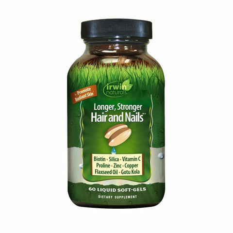 Irwin Naturals, Longer Stronger Hair And Nails, 60 Softgels