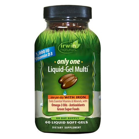 Irwin Naturals, Only One Liquid-Gel Multi With Iron, 60 Softgels
