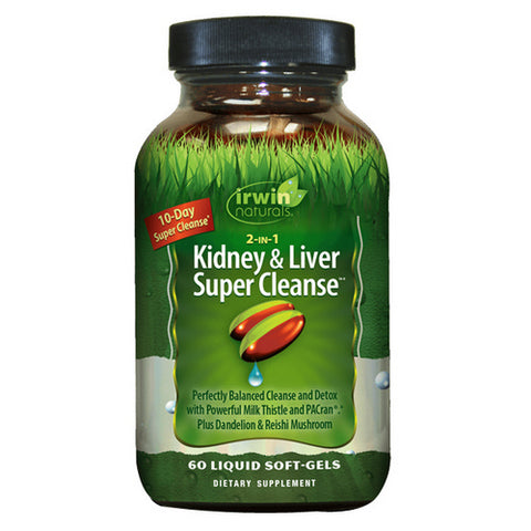 Irwin Naturals, 2-In-1 Kidney And Liver Super Cleanse, 60 Softgels Irwin Naturals