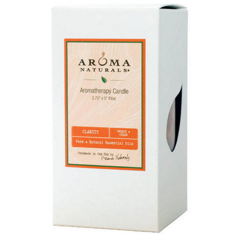 Aroma Naturals, Clarity Orange Pillar 2, 1 Candle Aroma Naturals