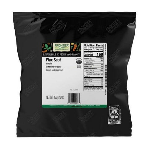 Frontier Coop, Organic Flax Seed Whole, 1 Lb Frontier Coop