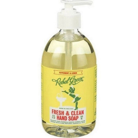 Rebel Green, Hand Soap Peppermint And Lemon, 16.9 Oz Rebel Green