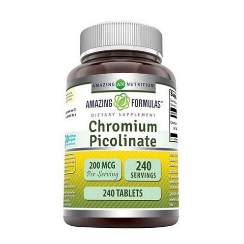 Amazing Nutrition, Amazing Formulas Chromium Picolinate, 200 Mcg, 240 Tabs Amazing Nutrition