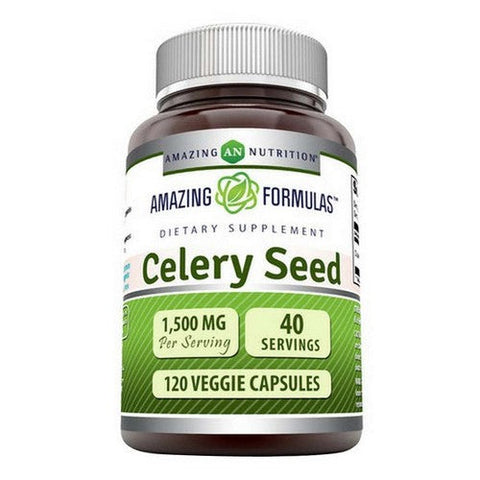 Amazing Nutrition, Amazing Formulas Celery Seed Extract, 1500 mg, 120 VegCaps Amazing Nutrition