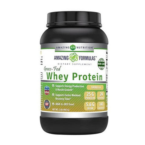 Amazing Nutrition, Amazing Formulas Grass Fed Whey Protein Vanilla, 2 Lbs Amazing Nutrition