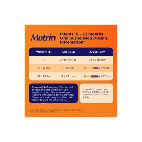 Motrin, Infants' Ibuprofen Concentrated Drops Original Berry, 50 Mg, 0.5 Oz Motrin