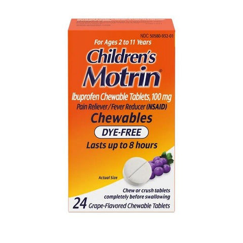 Children'S Ibuprofen Chewable Tablets Grape 24 Tablets by Motrin