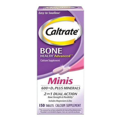 Caltrate, Bone Health Advanced Calcium Supplement Minis, 150 Tablets Caltrate