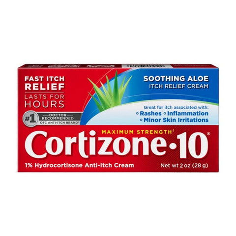 Cortizone-10, Soothing Aloe 1% Hydrocortisone Anti-Itch Creme Maximum Strength, 2 Oz Cortizone-10