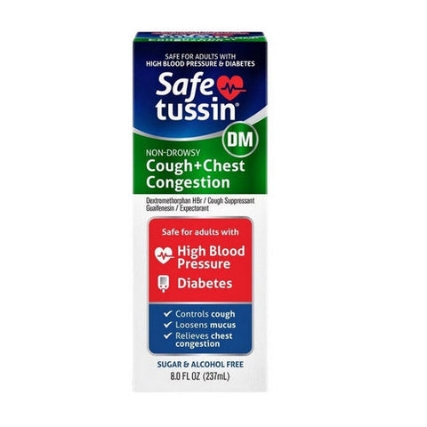 Safetussin, Dm Cough + Chest Congestion Liquid, 8 Oz Safetussin