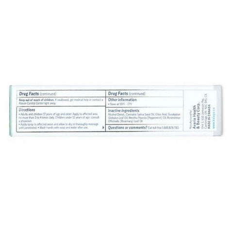 Kalaya, Pain Relief Spray With Menthol, 2 Oz Kalaya