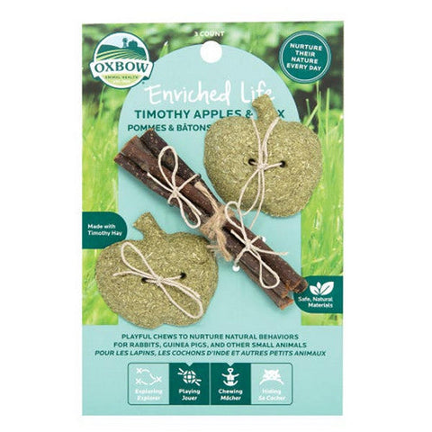 Enriched Life Timothy Apples and Stix Small Animal Toy 1 Count by Oxbow Animal Health