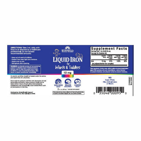 Windmill Health, Liquid Iron For Infants And Toddlers, 10 Mg, 2 Oz Windmill Health