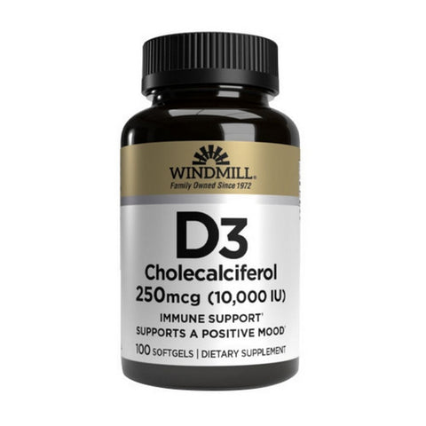 Windmill, Vitamin D3, 250 Mcg, 100 Softgels Windmill