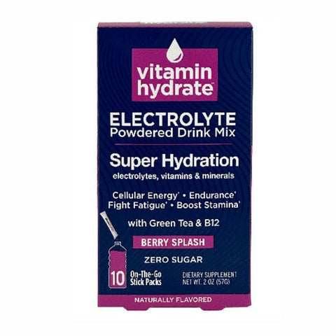 Vitamin Hydrate, Electrolyte Drink Mix Berry Splash, 2 Oz Vitamin Hydrate