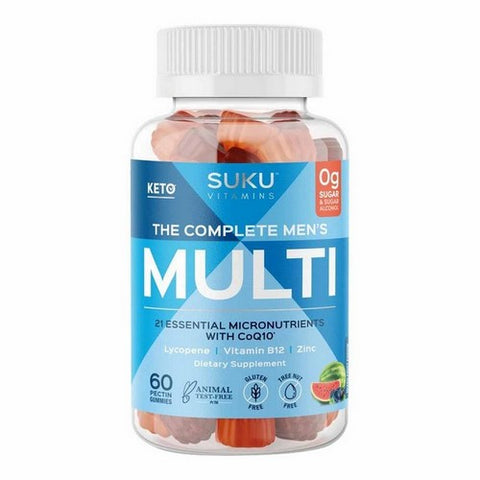 SUKU Vitamins, The Complete Mens Multi Gummy Vitamins Mixed Fruit Passion, 60 Gummies SUKU Vitamins