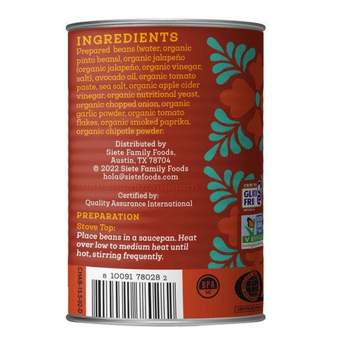 Siete, Vegan Charro Beans, 15.5 Oz (Case Of 12) Siete