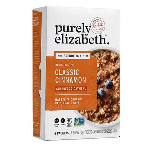 Purely Elizabeth, Superfood Oatmeal Classic Cinnamon With Prebiotic Fiber, 9.12 Oz (Case Of 6) Purely Elizabeth