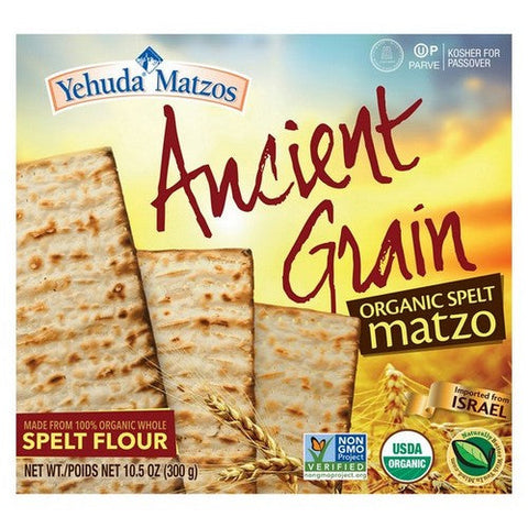 Yehuda, Ancient Grain Organic Spelt Matzo, 10.5 Oz(Case Of 24) Yehuda