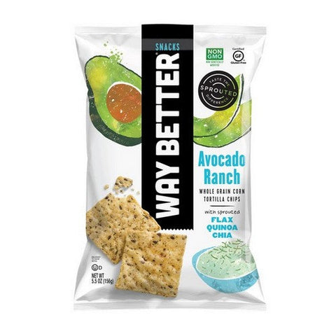 Way Better Snacks, Avocado Ranch Tortilla Chips, 5.5 Oz(Case Of 12) Way Better Snacks