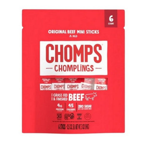 Chomps, Chomplings Original Beef Sticks, 3 Oz(Case Of 10) Chomps
