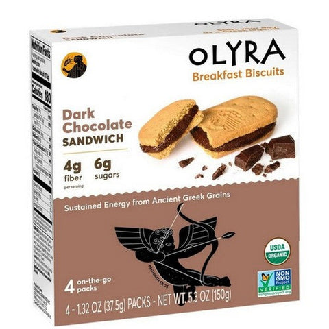 Olyra, Dark Chocolate Sandwich Breakfast Biscuits, 5.3 Oz(Case Of 6) Olyra