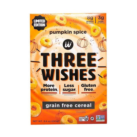 Three Wishes, Pumpkin Spice Grain Free Cereal, 8.6 Oz(Case Of 18) Three Wishes
