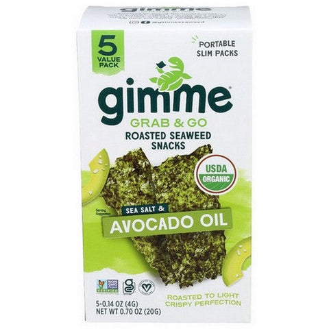 Gimme, Trayless Seaweed Sea Salt And Avocado Oil, 0.7 Oz(Case Of 6) Gimme