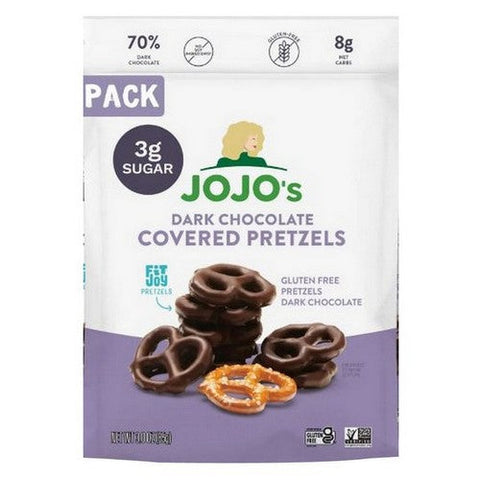 Jojos Chocolate, Dark Chocolate Pretzel Bites, 3 Oz(Case Of 6) Jojos Chocolate