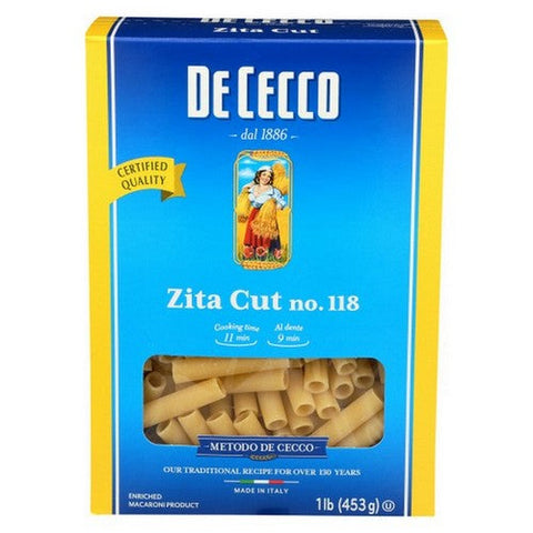 De Cecco, Zita Cut Lisce Pasta, 16 Oz (Case Of 12) De Cecco