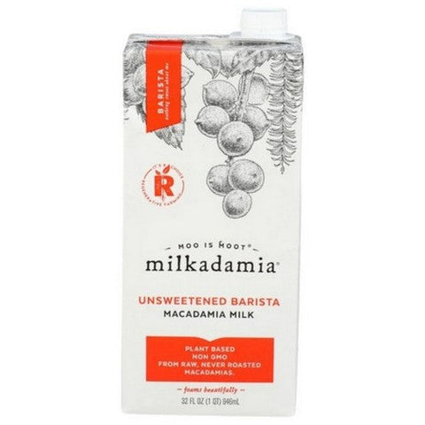 Milkadamia, Unsweetened Barista Macadamia Milk, 32 Oz (Case Of 6) Milkadamia