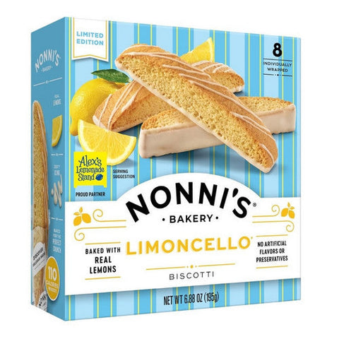 Nonnis, Limoncello Biscotti Italian Cookies, 6.88 Oz (Case Of 6) Nonnis