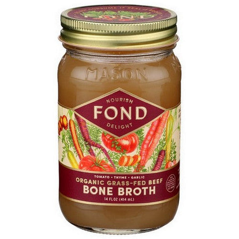 Fond Bone Broth, Beef Bone Broth Garlic Thyme, 14 Oz (Case Of 4) Fond Bone Broth