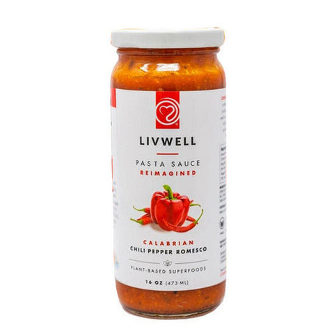 Livwell Foods, Calabrian Chili Pepper Romesco Sauce, 16 Oz (Case Of 6) Livwell Foods
