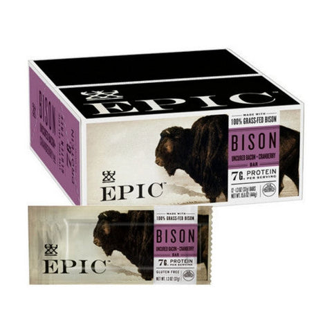 Epic Provisions, Bison Bacon Cranberry Bar, 1.3 Oz(Case Of 12) Epic Provisions
