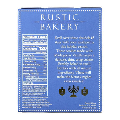 Rustic Bakery, Cookies Vanilla Hanukkah, 5 Oz(Case Of 12) Rustic Bakery