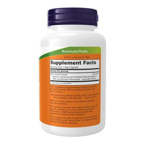 Now Foods, Milk Thistle Ext  (Silymarin), 750 Mg, 90 VegCaps Now Foods