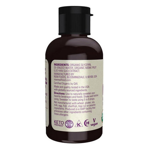 Now Foods, Org Monk Fruit Glycerite Liquid, 2 Oz Now Foods