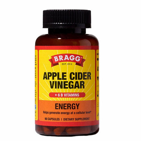 Bragg's Liquid Aminos, True Energy Apple Cider Vinegar Plus 6 B Vitamins, 90 Capsules Bragg's Liquid Aminos