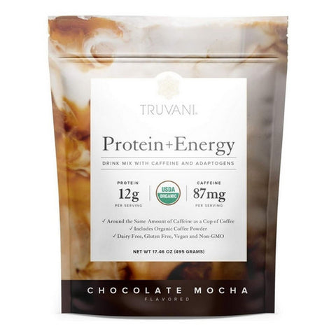 Protein Plus Energy Chocolate Mocha Powder 17.46 Oz by Truvani